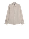 Camicia in Popeline di Cotone Leggero Beige - Aspesi