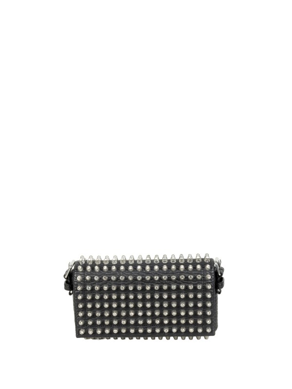 Borsa Ricco Medium Flap in Pelle di Agnello Nera