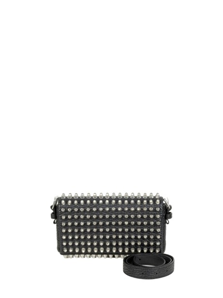 Borsa Ricco Medium Flap in Pelle di Agnello Nera