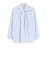Embroidered Azure Poplin Shirt