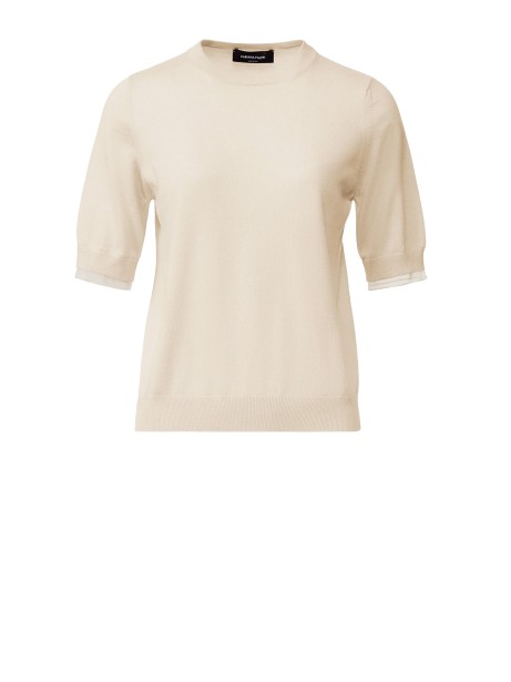 Maglia in Lana e Cotone con Polsi in Tulle - Fabiana Filippi