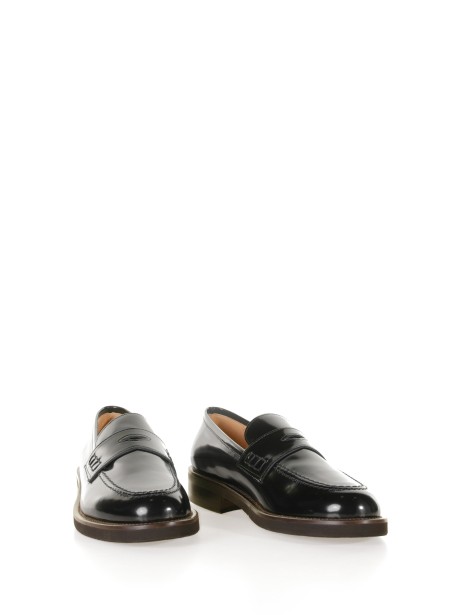 Black brushed leather loafer 2