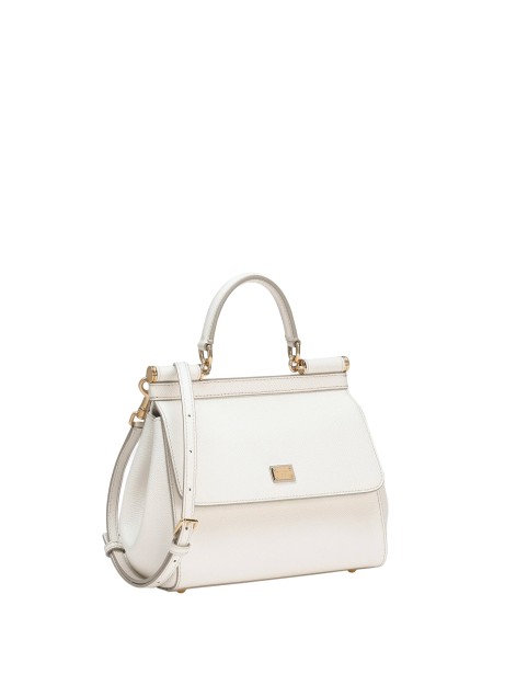 Borsa a Mano Sicily Piccola in Pelle di Vitello Bianco