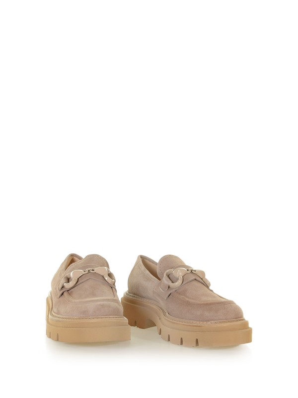 Mocassino in suede e fondo gomma