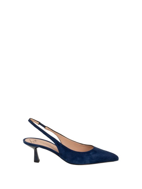 Roberto Festa Arabel Slingback Pumps in Blue Denim with Navy Details
