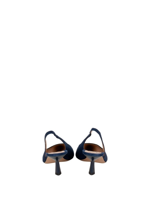 Slingback Arabel in Pelle Blu con Dettagli Navy - Roberto Festa