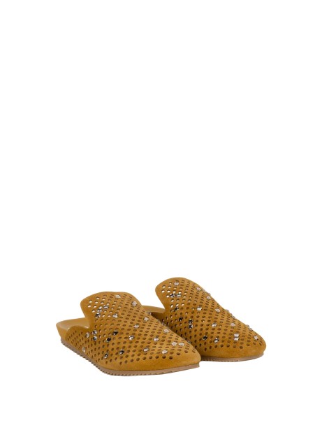 Pedro Garcia Braidy Crystal-Embellished Suede Clogs 2