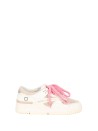Sneakers Basse D.A.T.E. in Pelle Bianca con Dettagli in Suede Beige