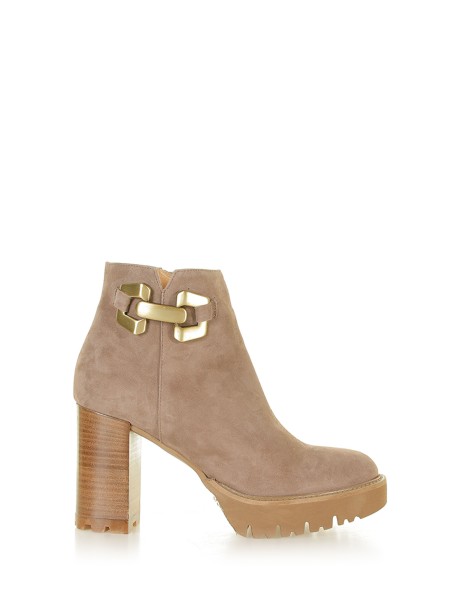 Suede ankle boot with accessory Suede ankle boot with accessory