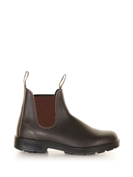 Brown leather ankle boot