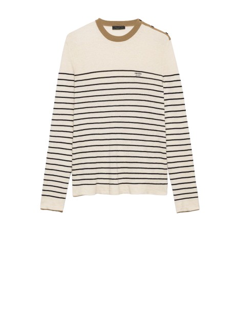 Prada Striped Linen and Cotton Sweater