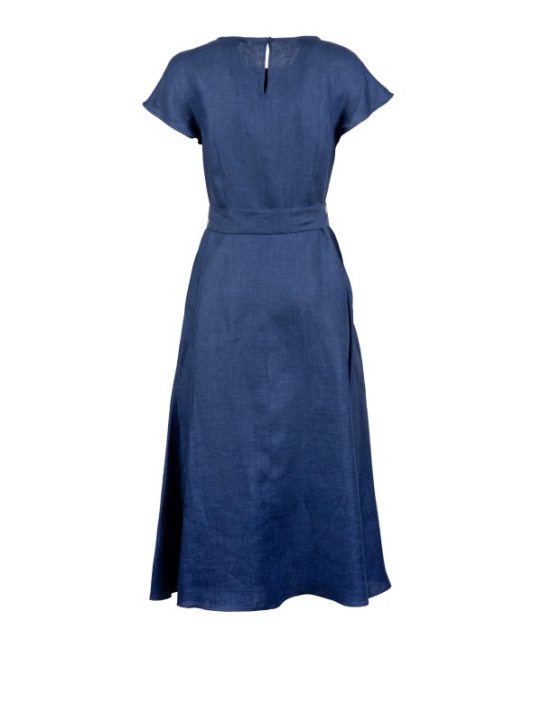 Abito Midi in Canvas di Lino Esordio di Weekend Max Mara