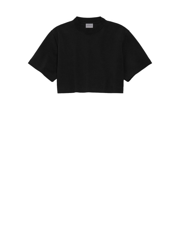 Balenciaga Women's Black Cropped T-Shirt