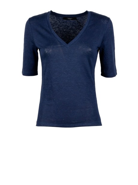 Stretch Linen Jersey V-Neck T-Shirt