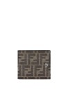 Portafoglio Bi-Fold FF Jacquard Fendi Marrone