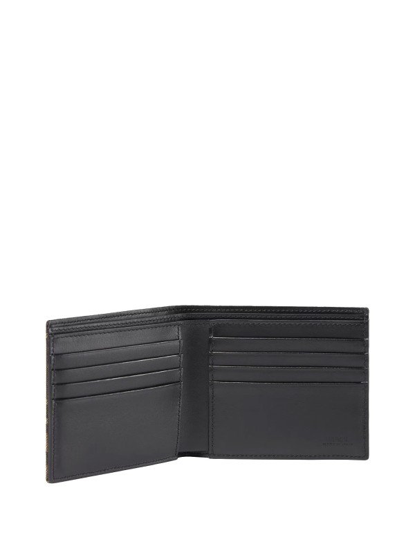Fendi FF Jacquard Bi-Fold Wallet in Brown Fabric