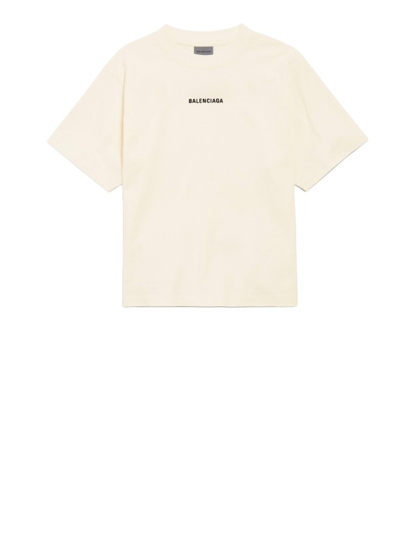 T-shirt Balenciaga Back Crema - Vestibilità Media