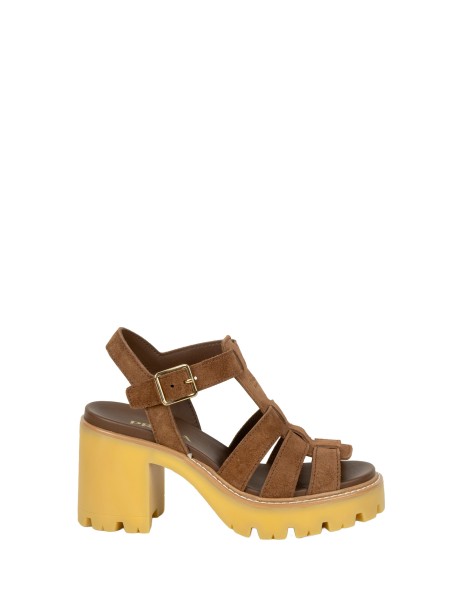 Prada Brown Leather Platform Sandals