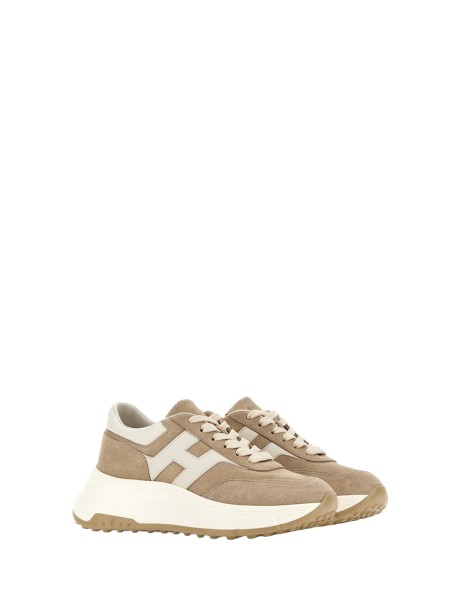 Sneakers in pelle scamosciata beige 2