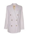 White double-breasted crepe blazer