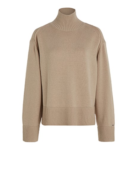 Relaxed fit pullover with mock neck