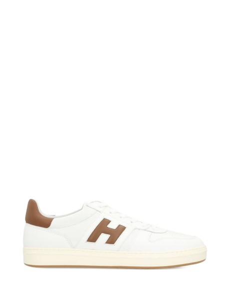 Sneakers Hogan H-TV bianco e marrone