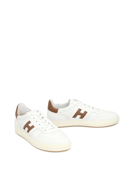 Sneakers Hogan H-TV bianco e marrone 2