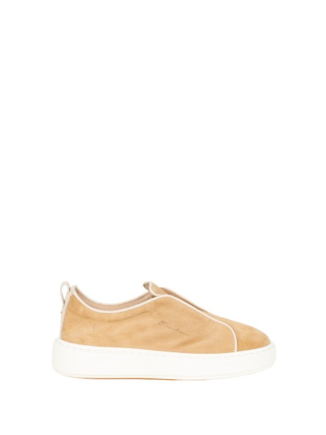 Sneakers basse in pelle scamosciata