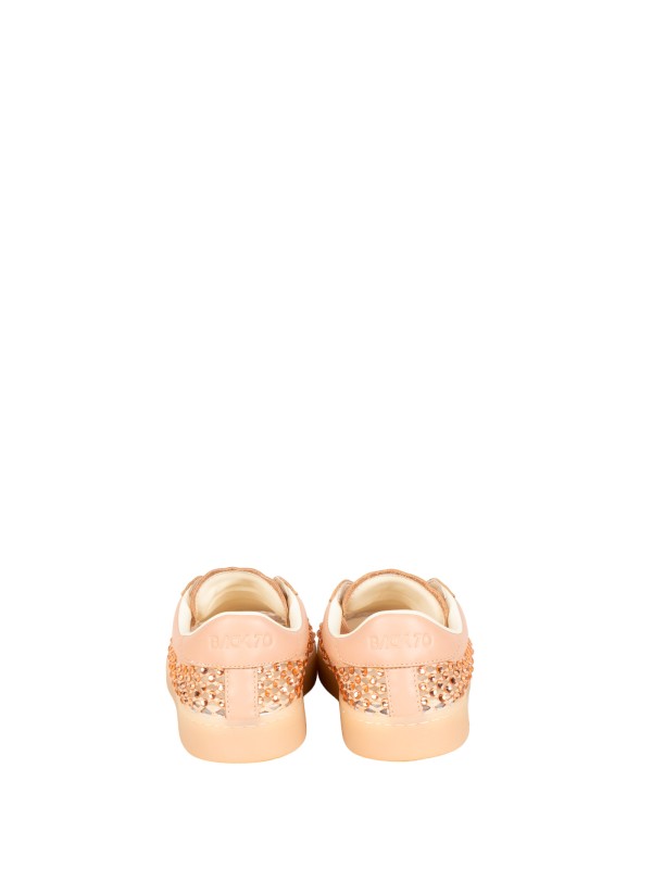 Sneaker con strass rosa