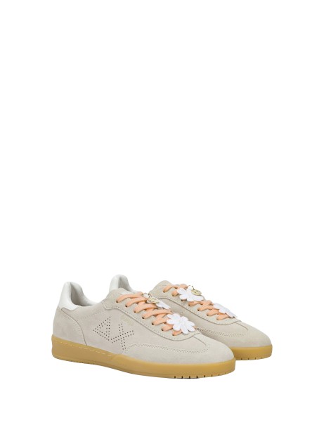 Sneakers California in suede bianco panna