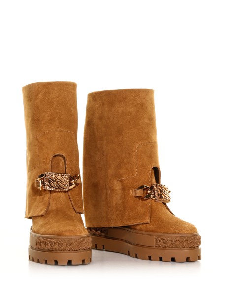 Dafne boot in suede with wedge 2