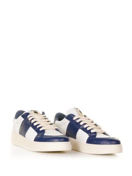 Sneaker Tennis bianco blu in pelle 2