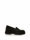 Black platform loafer