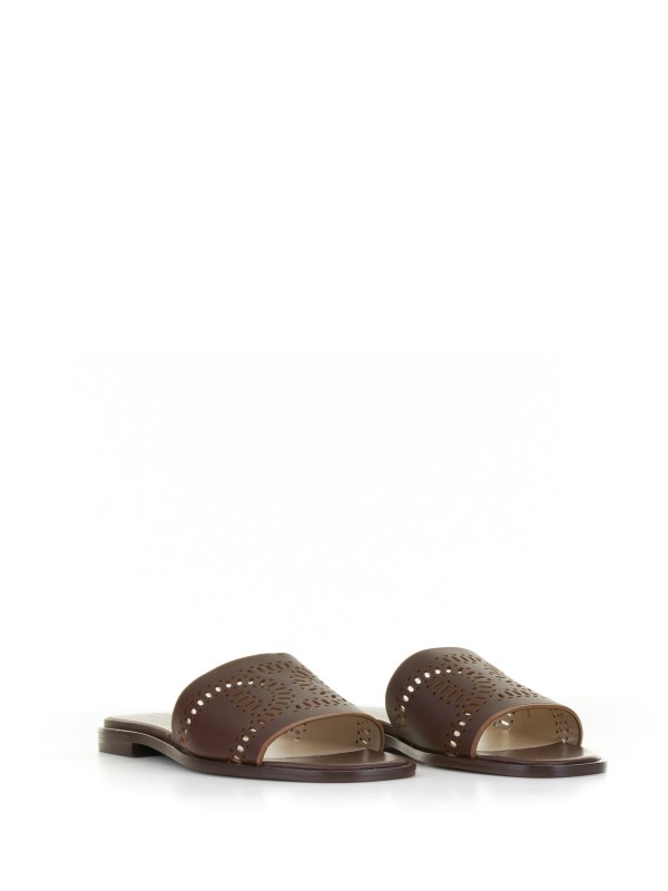 【関税&送料込】Tod'S Sandalo Basso In Pelle TOD'S donna sandalo basso in pelle CUOIO chiaro con frange e