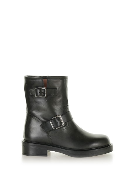 Fabia leather ankle boot with buckles