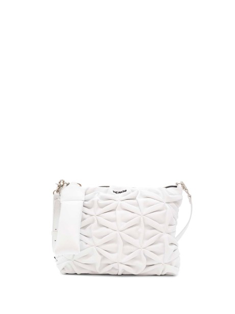 White leather bag with shoulder strap