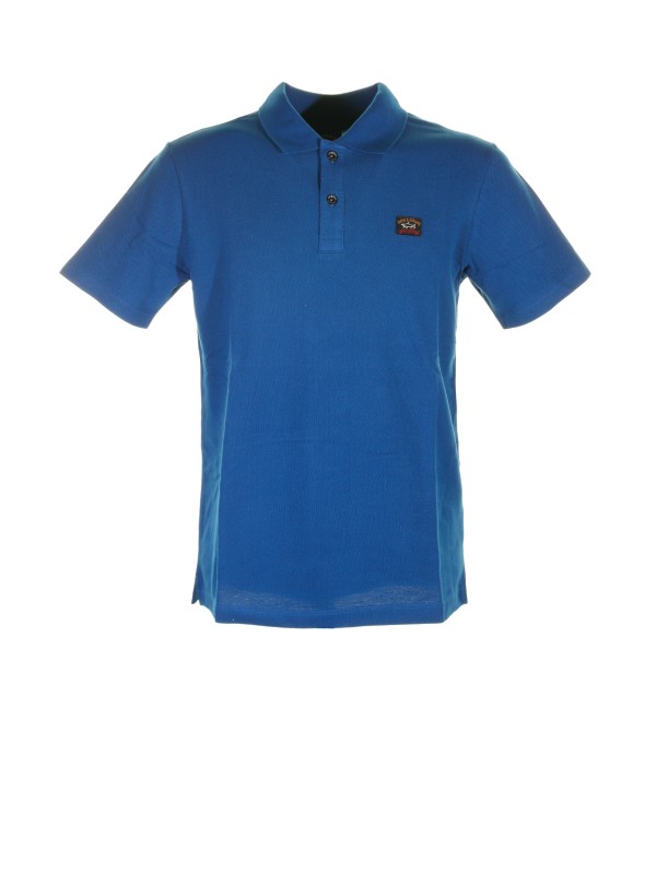 Polo a maniche corte blu con logo Polo a maniche corte blu con logo