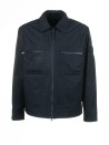 Navy blue jacket with zip and double pocket
