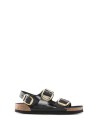 Milano Big Buckle sandal in leather