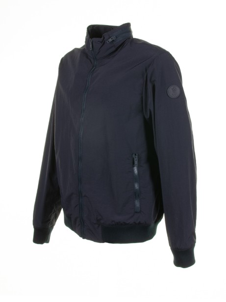Navy blue jacket with zip and collar 2