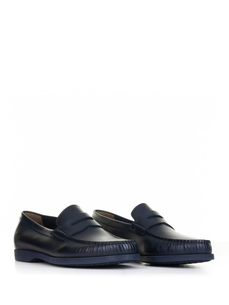 Navy blue leather loafer 2