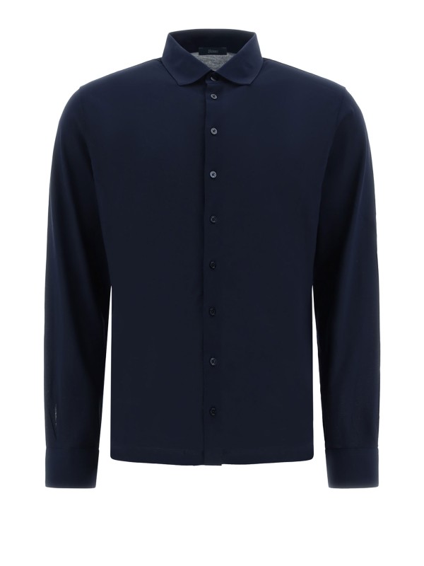 Navy blue long-sleeved shirt