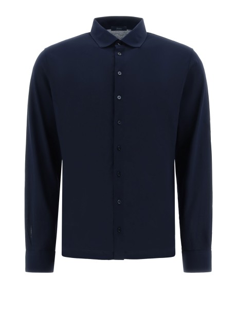 Navy blue long-sleeved shirt