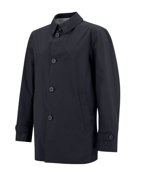 Black trench coat with buttons and collar 2