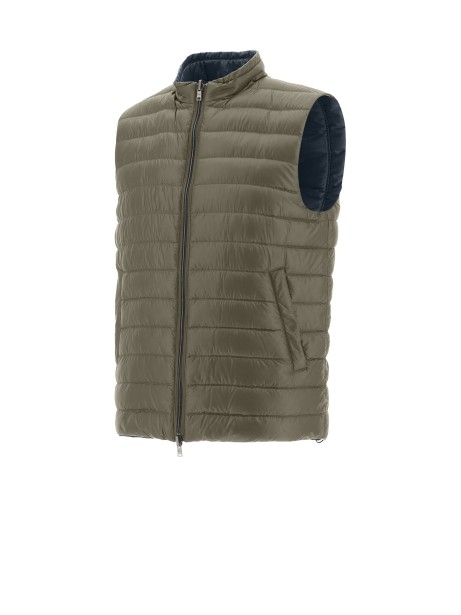 Gilet trapuntato verde con zip 2