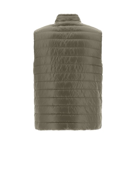 Gilet trapuntato verde con zip