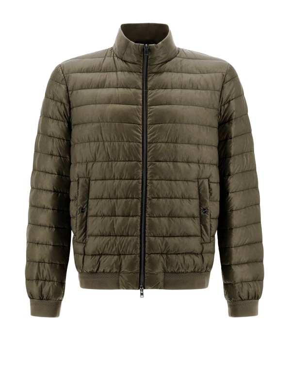 Piumino trapuntato verde militare con zip Piumino trapuntato verde militare con zip