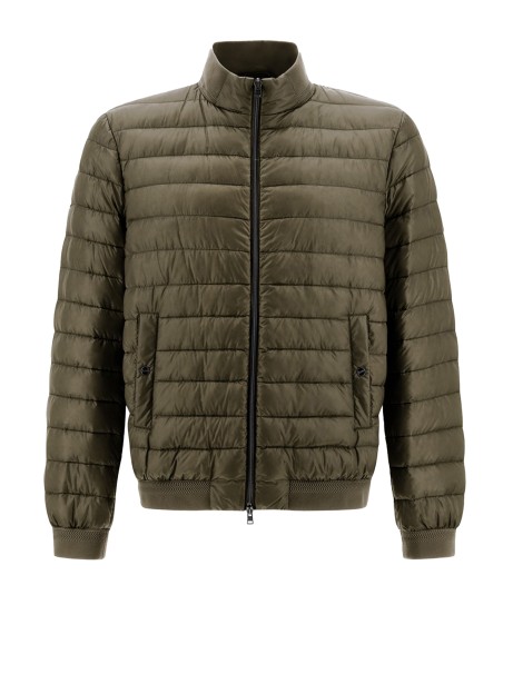 Piumino trapuntato verde militare con zip Piumino trapuntato verde militare con zip