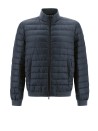 Blue quilted down jacket with zip