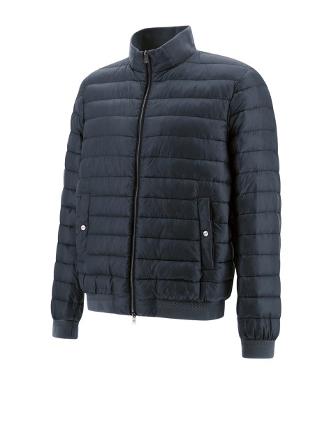 Piumino trapuntato blu con zip 2